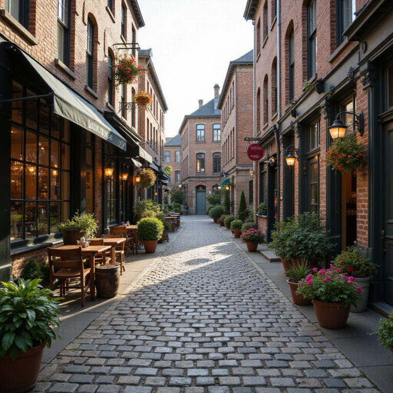 Uliczka w Starym Quebecu z widokiem na zabytkowe kamienice i kawiarnie