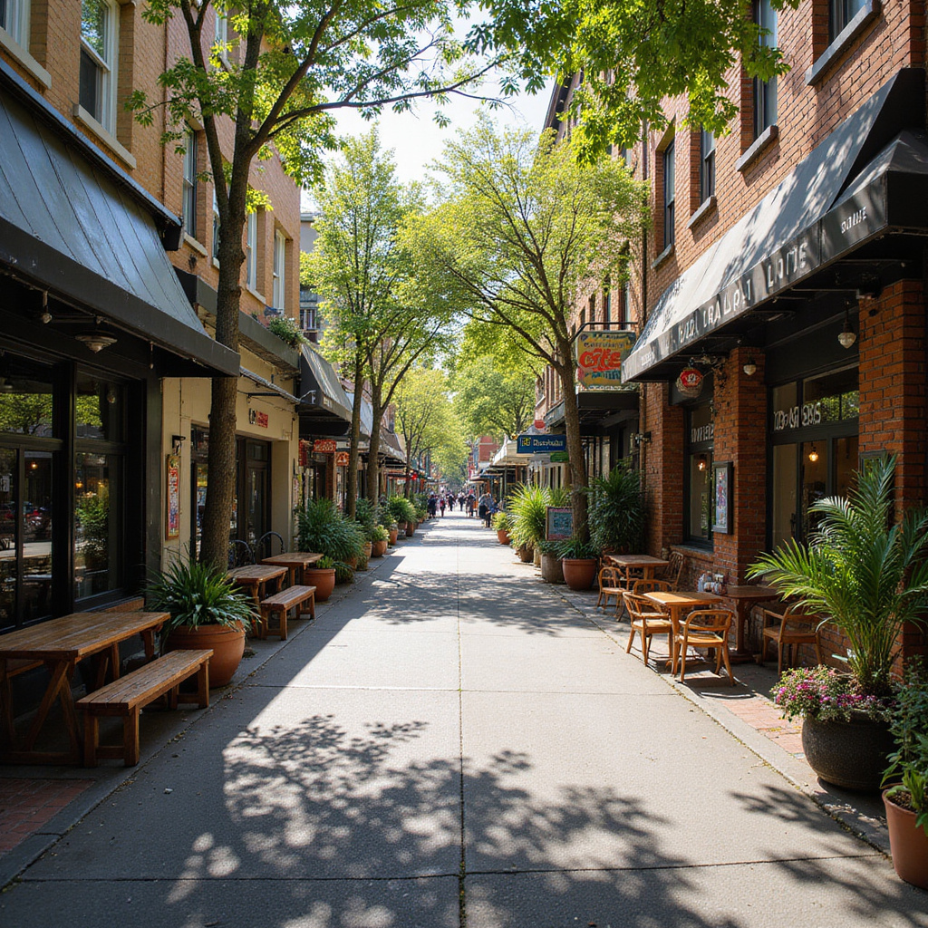 Ulica w Melbourne z kawiarniami i sztuką uliczną, idealna na spacer