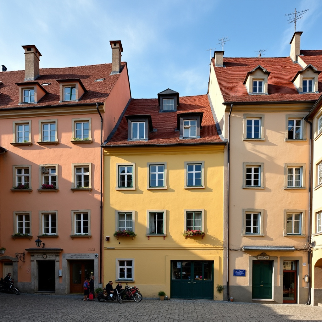 Kolorowe kamienice na Starym Mieście w Czeskim Krumlovie