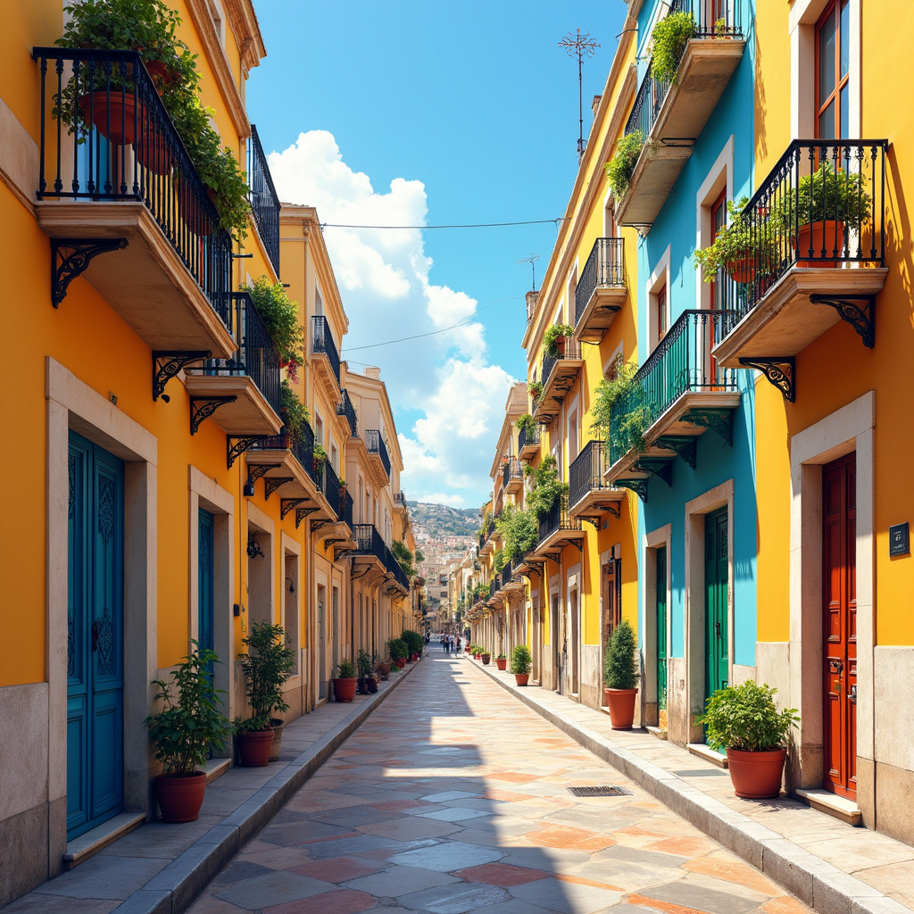 Uliczki Valletty z charakterystycznymi kolorowymi balkonami, architektura śródziemnomorska