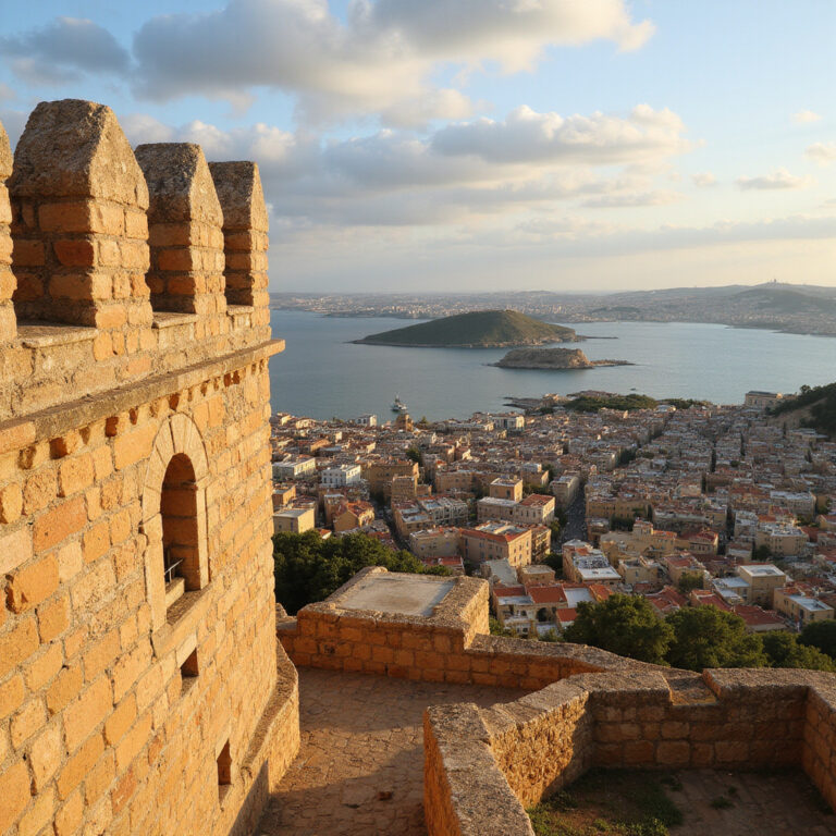 Citadella w Victorii widok na panoramę Gozo z murów twierdzy