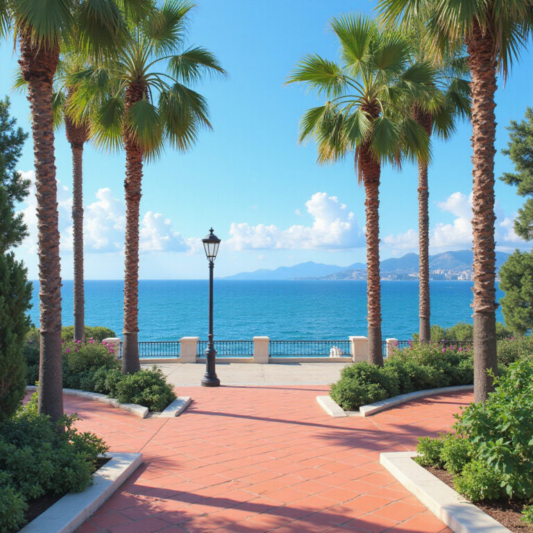 Promenada Anglików w Nicei – widok na morze i palmy