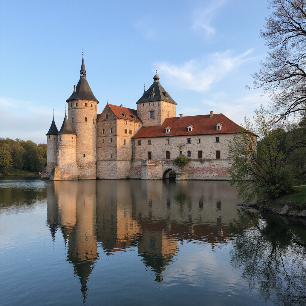 Zamek Czeski Krumlov widziany z rzeki Wełtawy, średniowieczna architektura