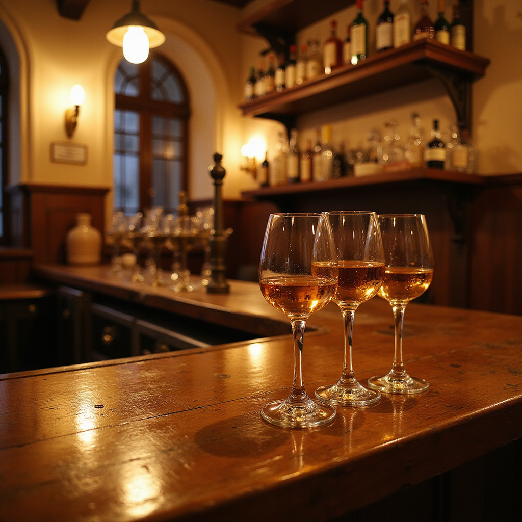 Tradycyjne weneckie bacaro z kieliszkami wina ombra na barze