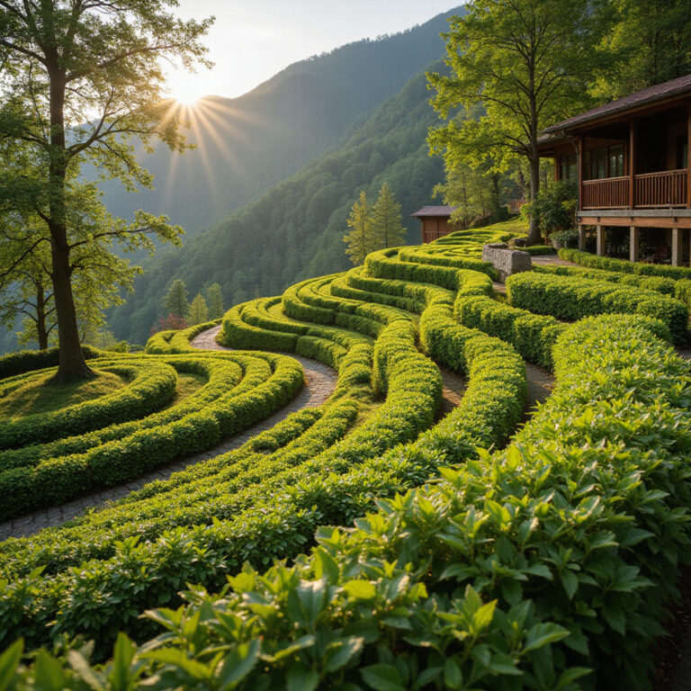zielone tarasy herbaciane w Trabzonie, turecka herbata çay