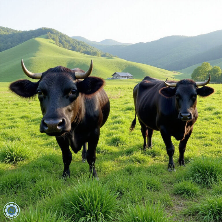 Tajima cattle w naturalnym środowisku hodowli w prefekturze Hyogo