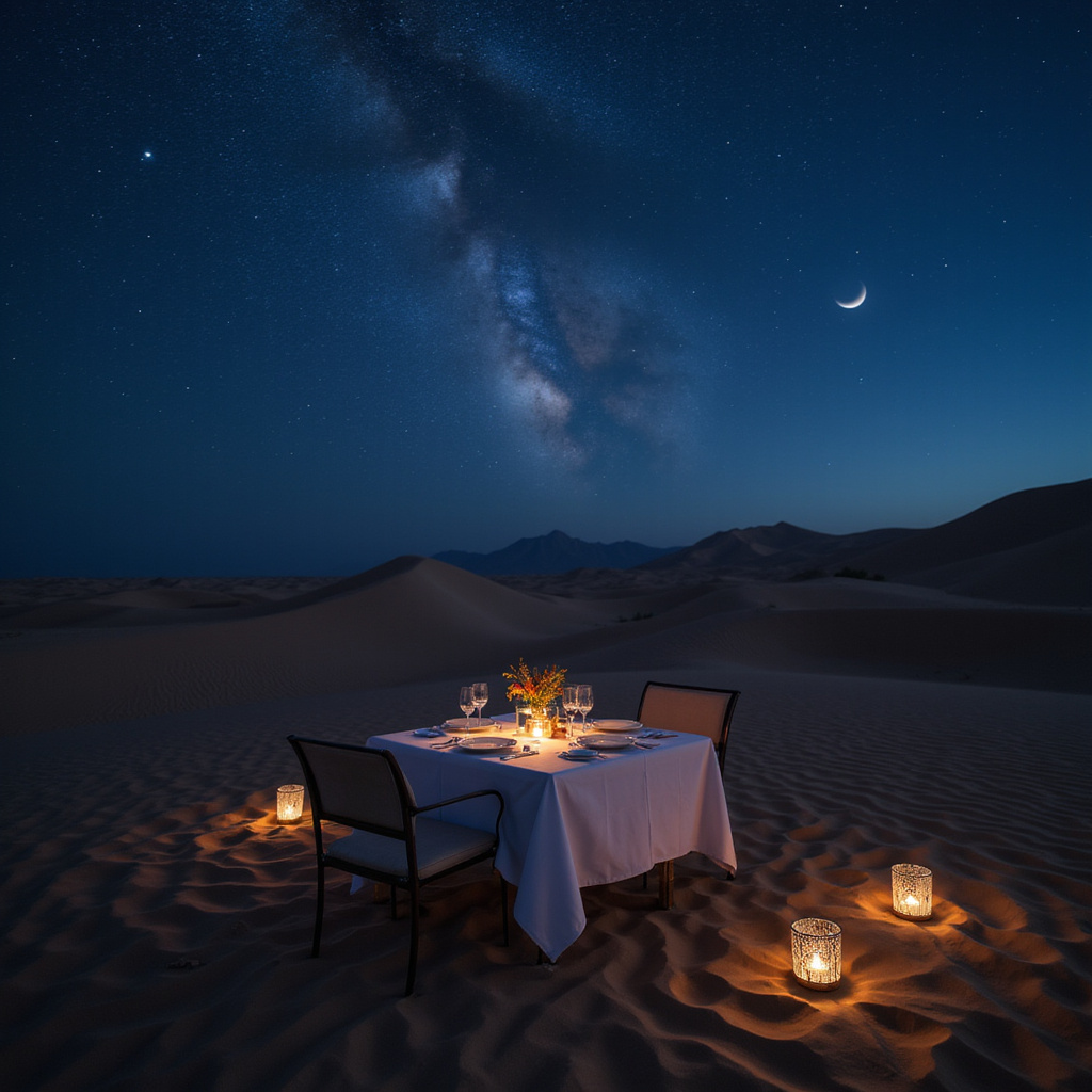 Romantyczna kolacja wśród wydm - fine dining w Marsa Alam