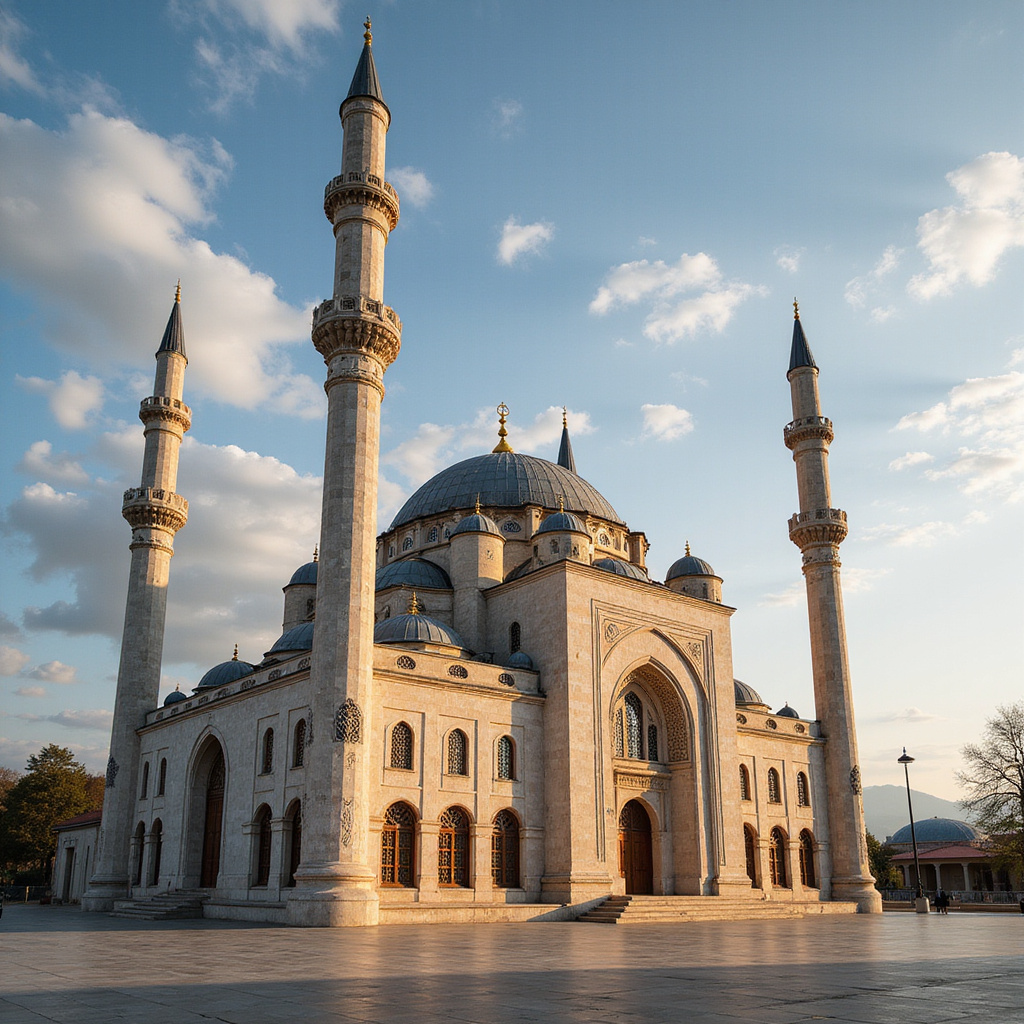 Widok na meczet Kocatepe w Ankarze z charakterystycznymi minaretami