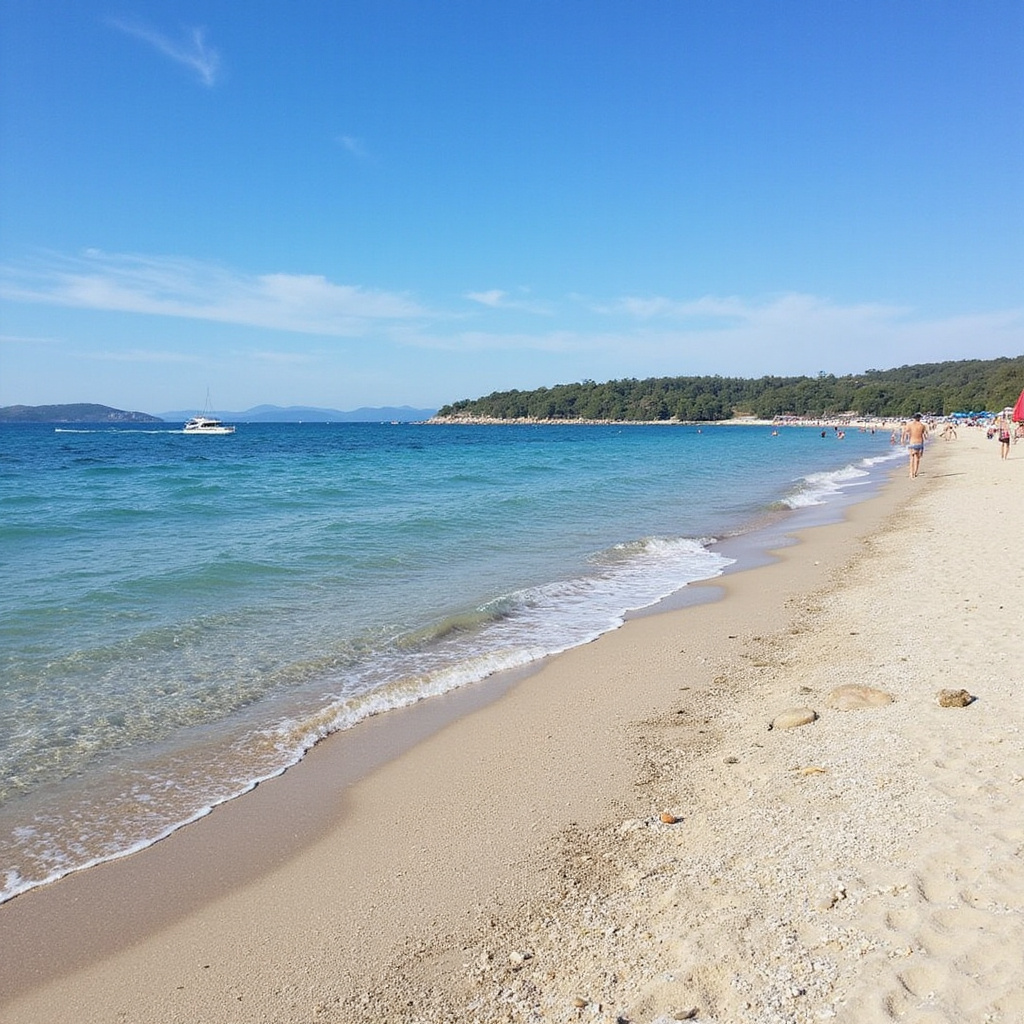Rodzinna plaża Bačvice w Splicie z miękkim piaskiem i płytką wodą