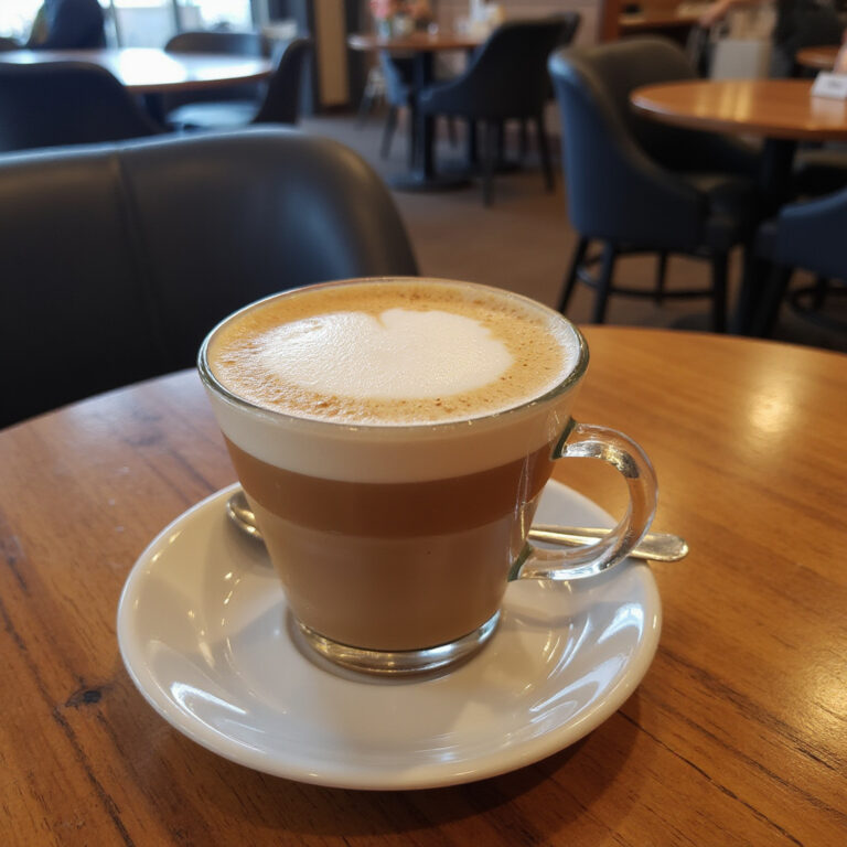 Przygotowanie greckiej kawy frappe z aksamitną pianką na tle kawiarnianego stolika