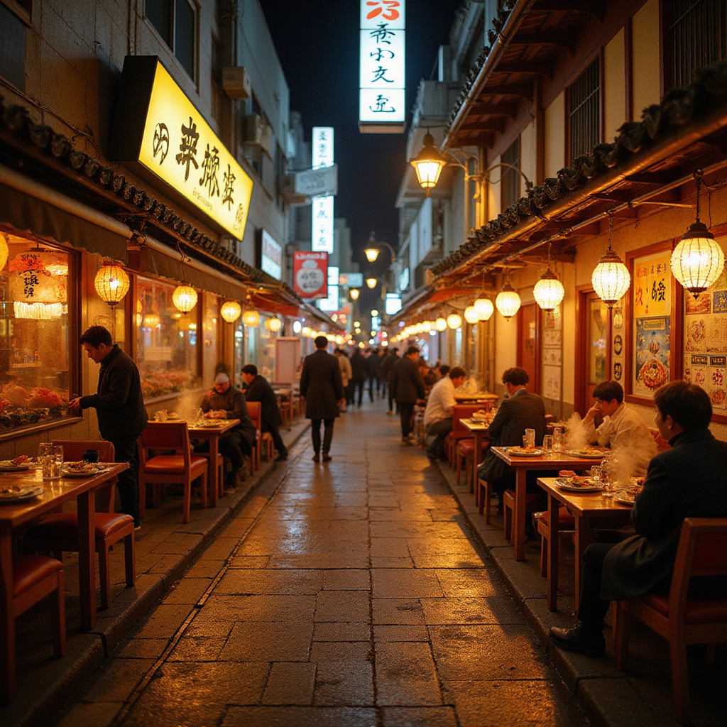 Ulica w Kobe z restauracjami serwującymi Kobe beef