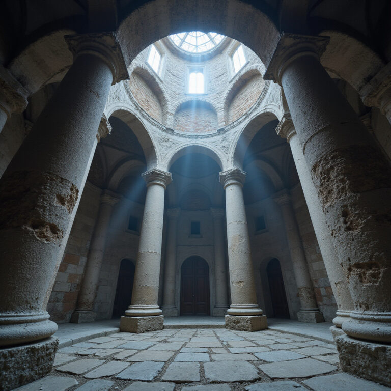 Rotunda Kościoła św. Donata w Zadarze z trzema rzędami kolumn