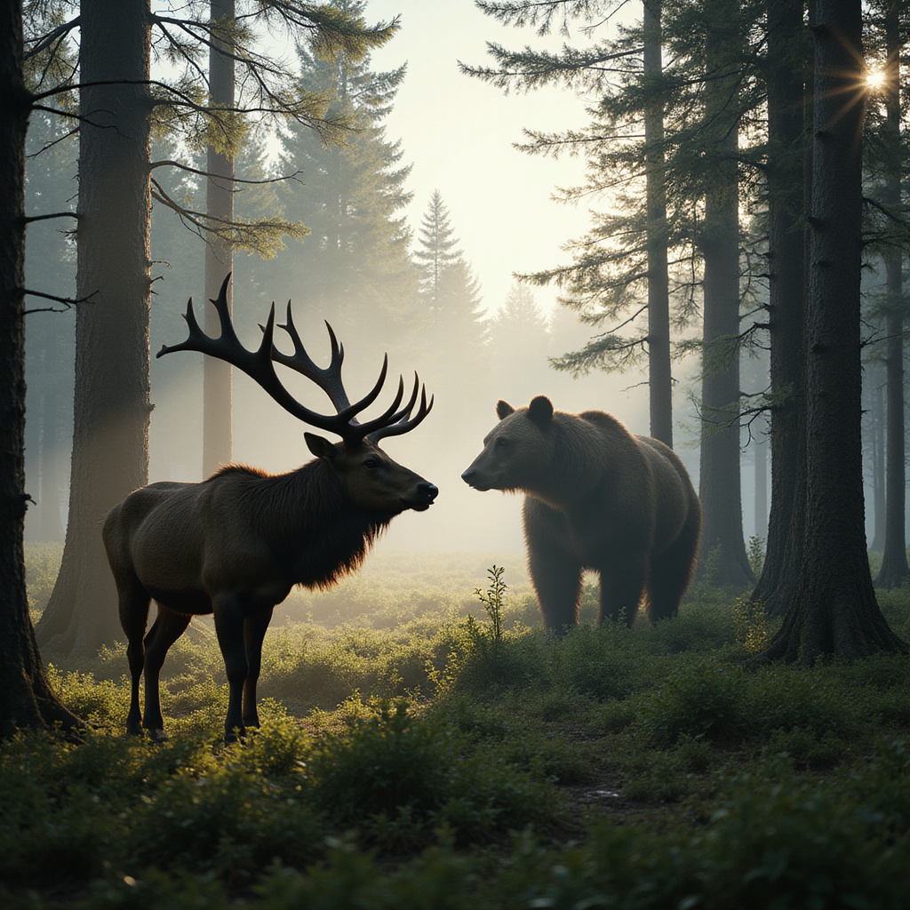 Dzika przyroda w rezerwacie Līgatne, las pełen łosi i niedźwiedzi