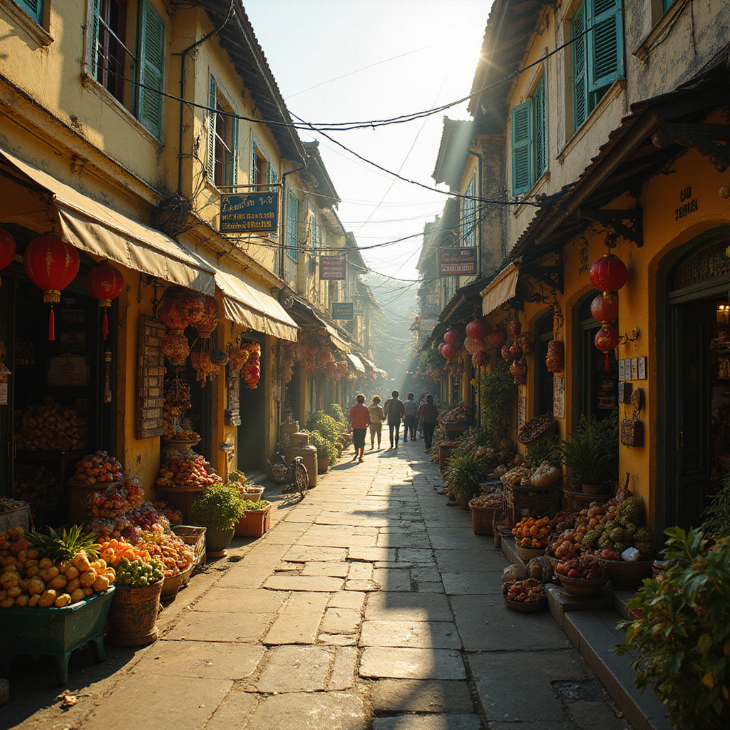 Stare Miasto Hanoi z wąskimi uliczkami i tradycyjnymi sklepami