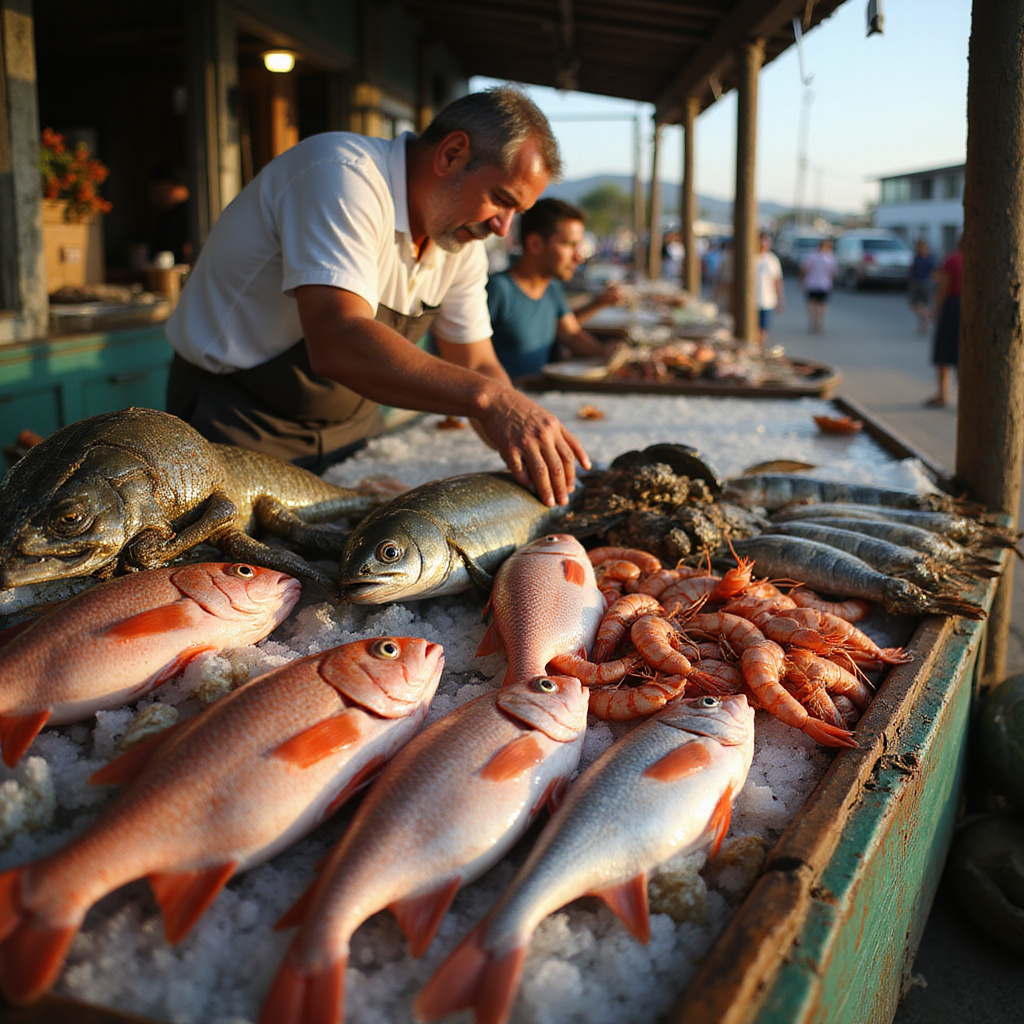 Świeże owoce morza na targu w La Romana, idealne do przygotowania lokalnych dań