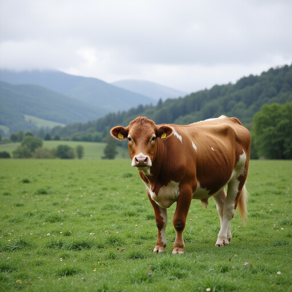 Tajima-gyu, rasa krów Kobe beef, pasące się na zielonych pastwiskach w Japonii