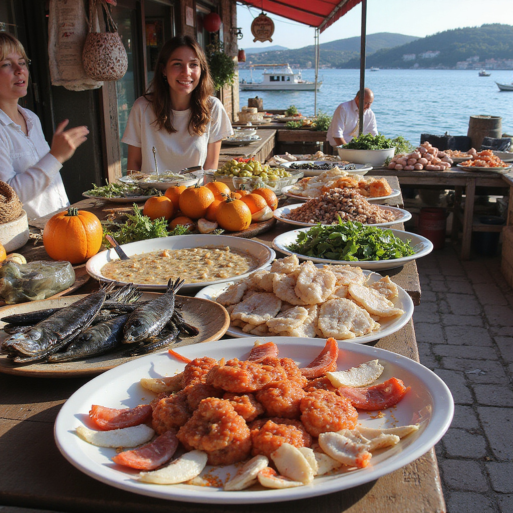 Targ Miejski w Zadarze z lokalnymi produktami i owocami morza