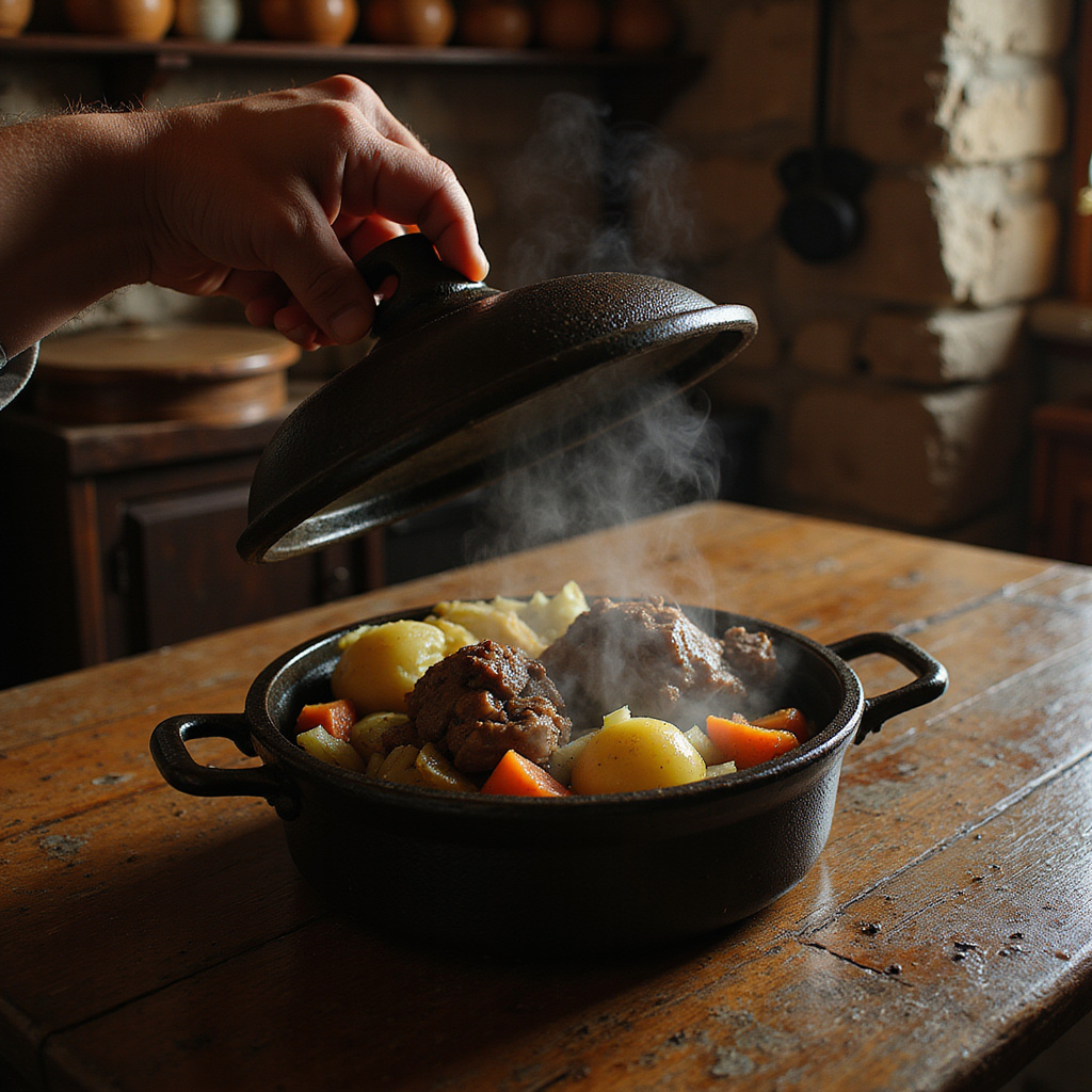 Tradycyjne chorwackie danie peka serwowane w konobie