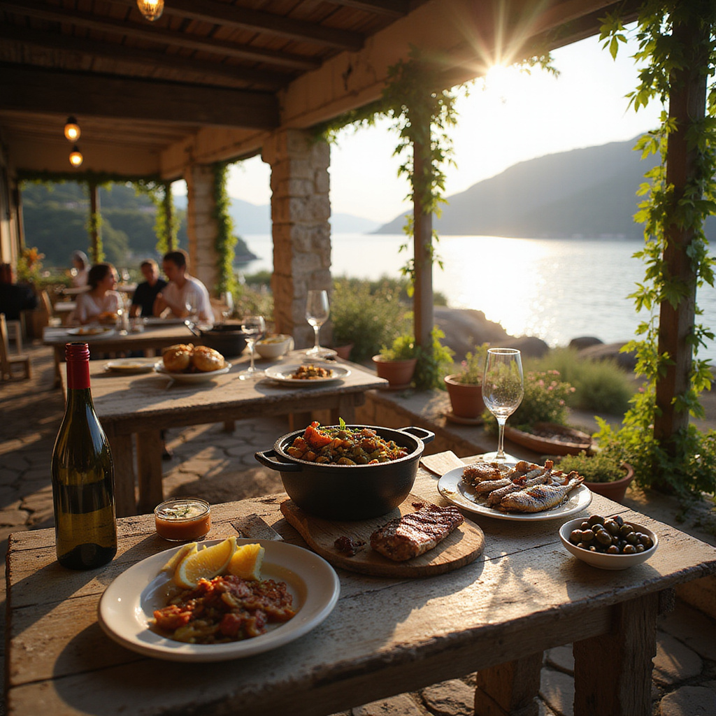 Tradycyjne chorwackie dania serwowane w przytulnej tawernie nad morzem