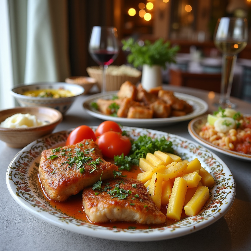 Tradycyjne cypryjskie dania serwowane w małej restauracji