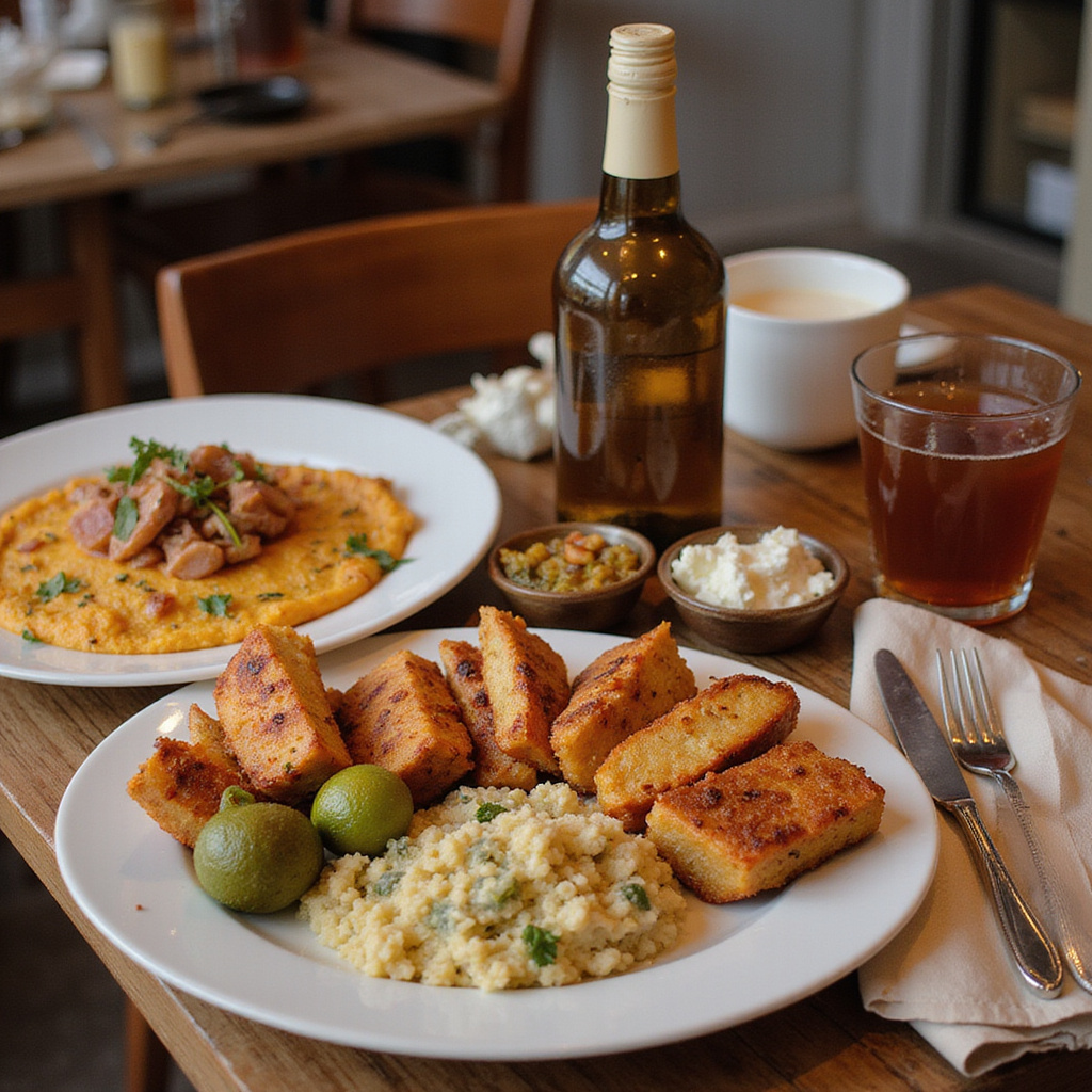 Tradycyjne greckie dania na stole w tawernie w Salonikach