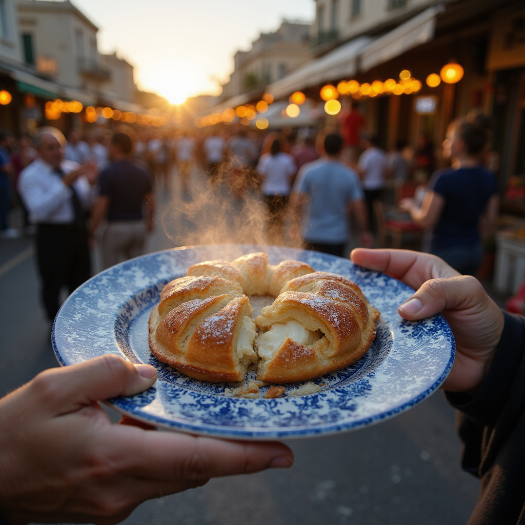 Tradycyjne maltańskie pastizzi serwowane na festa, lokalne jedzenie