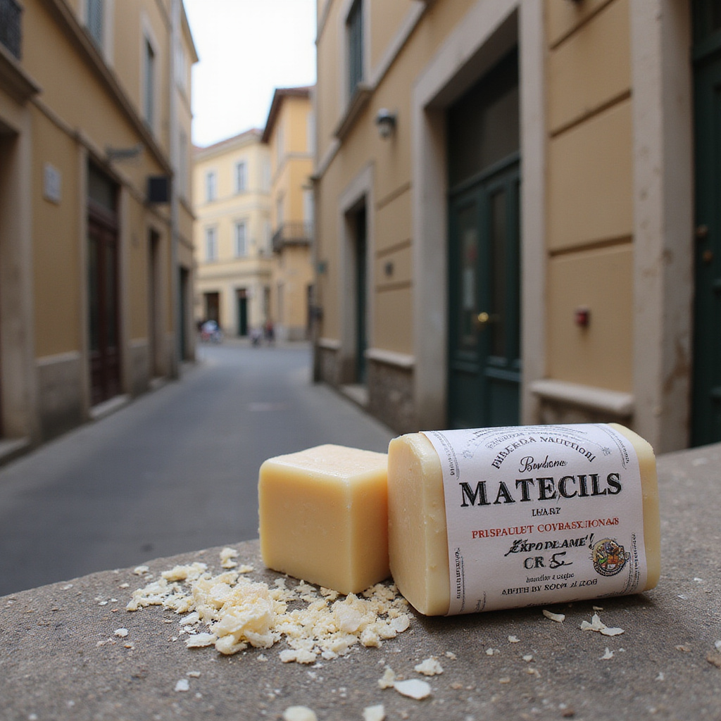 Tradycyjne mydło marsylskie na tle uliczki w Marsylii