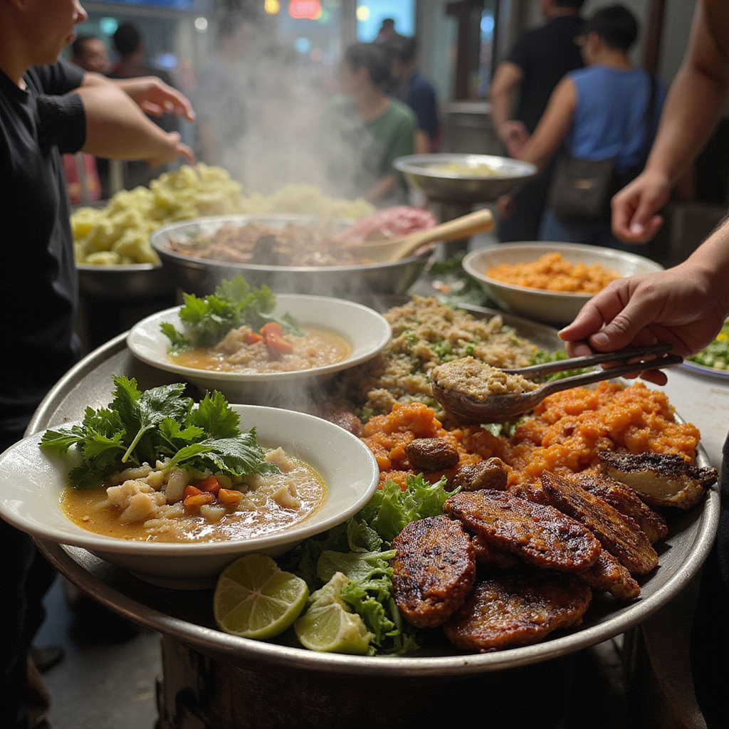 Tradycyjne wietnamskie dania na targu w Nha Trang