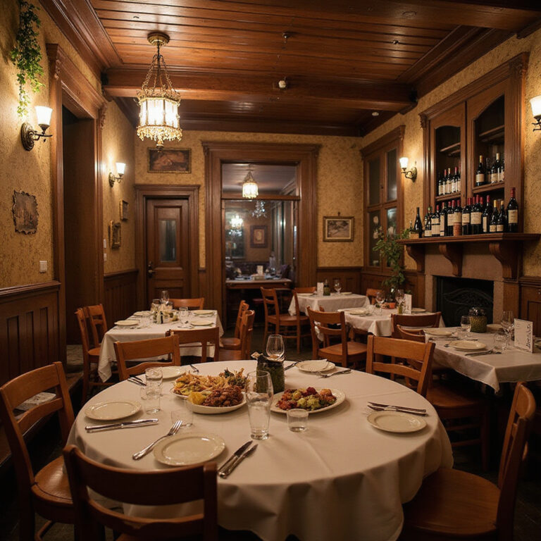 Tradycyjny bouchon w Lyonie z lokalnymi daniami i winem