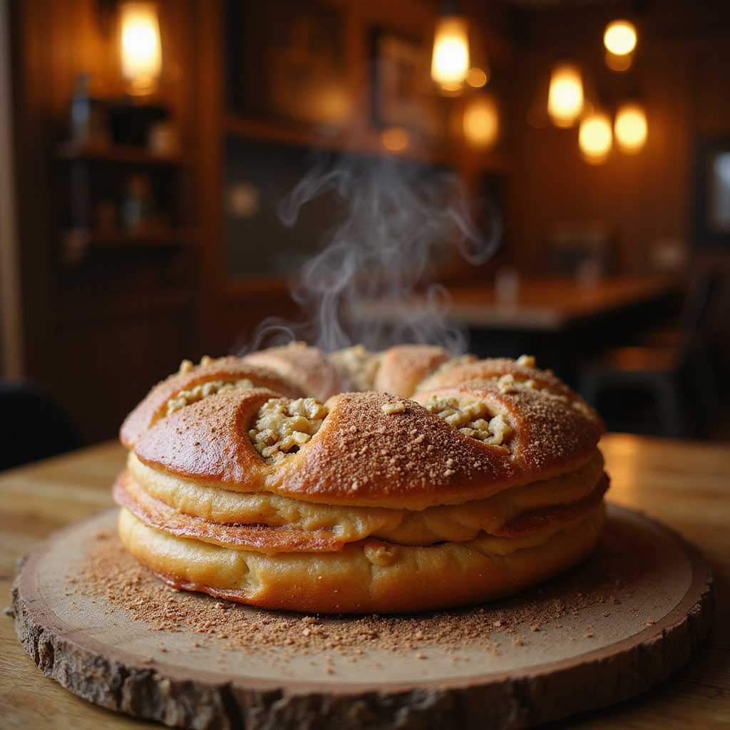 Tradycyjny czeski trdelnik serwowany w kawiarni w Libercu, słodka przekąska rozgrzewająca od środka