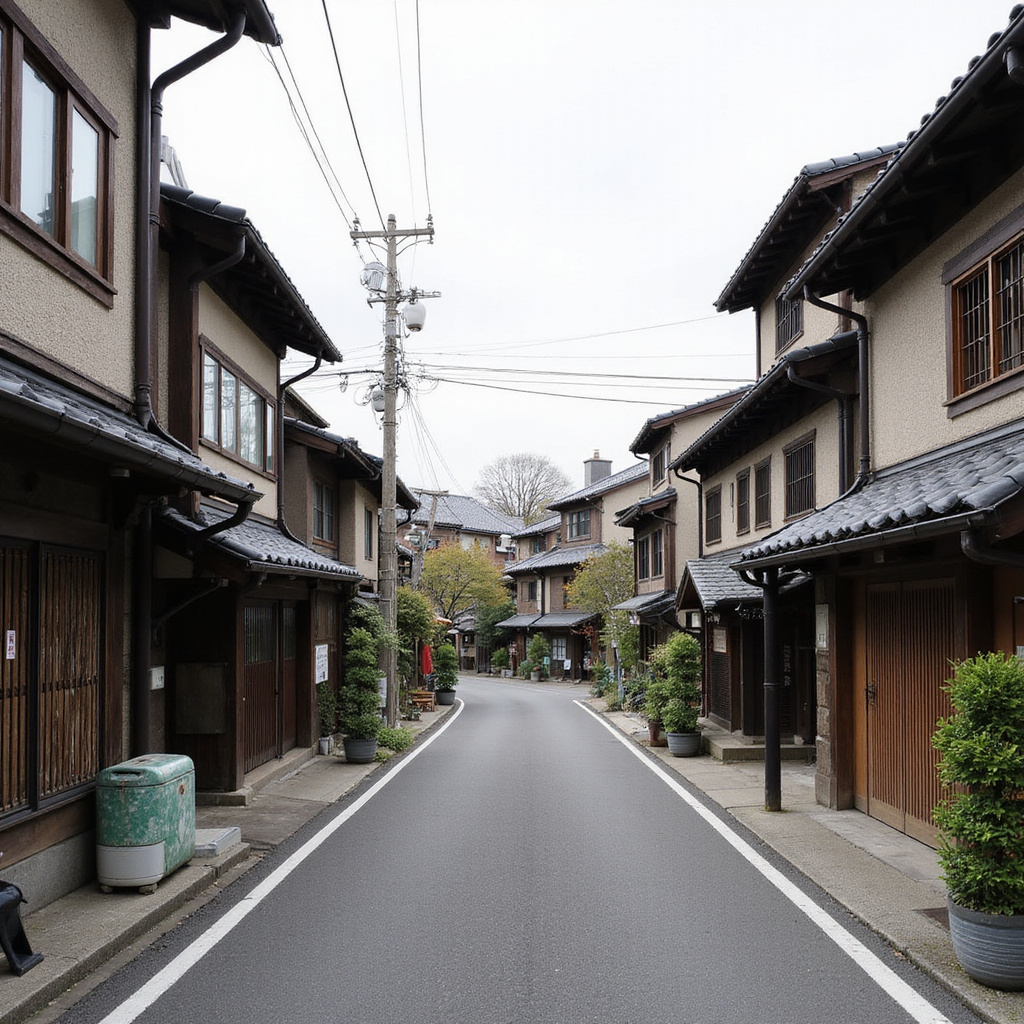 Ulica w Kitano-cho z widokiem na historyczne rezydencje Ijinkan, zachodnie wpływy w Japonii