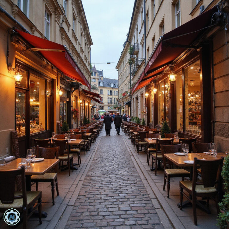Ulica w Warszawie z restauracjami i kawiarniami, gdzie zjeść Warszawa