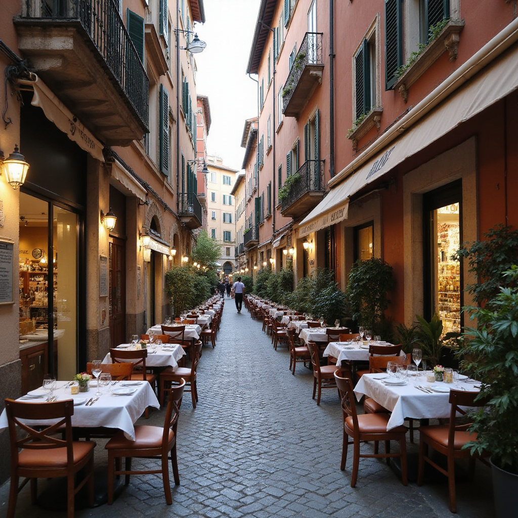 Urokliwa uliczka w Testaccio z lokalnymi trattoriami - alternatywne dzielnice Rzymu
