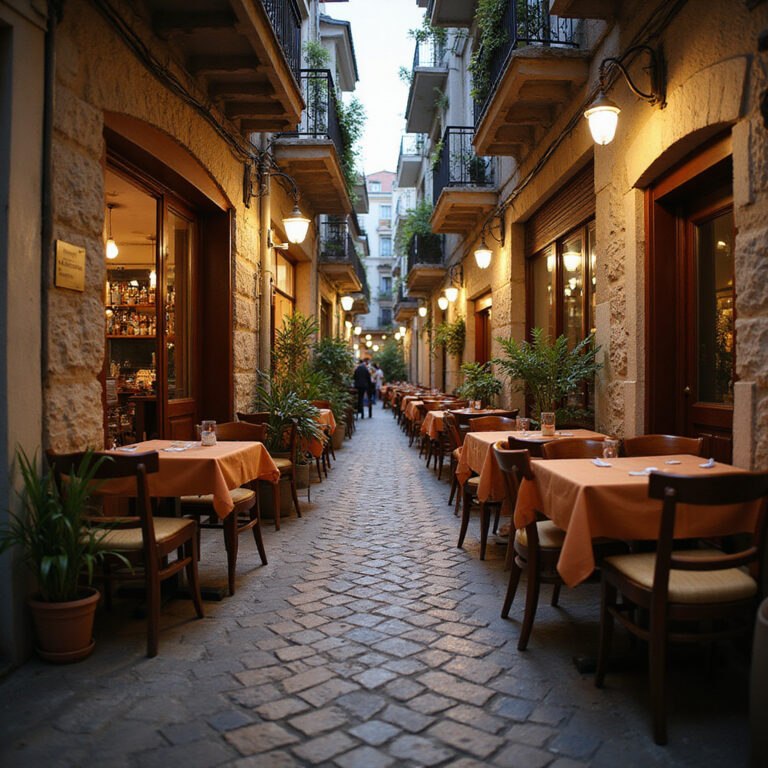 Uliczka w Salonikach z lokalnymi tawernami i aromatami greckiej kuchni