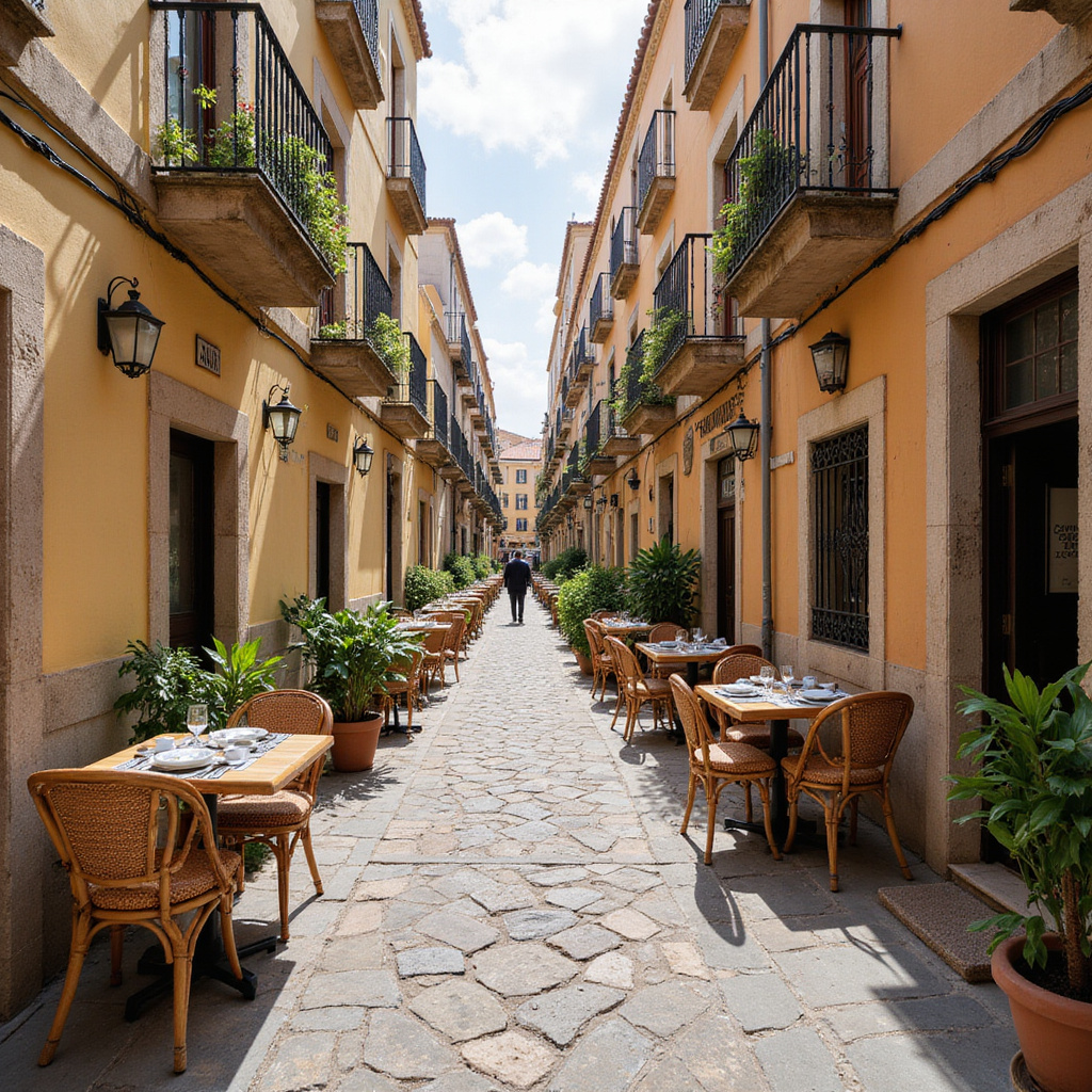 Urokliwe uliczki Faro z restauracjami serwującymi wegetariańskie dania