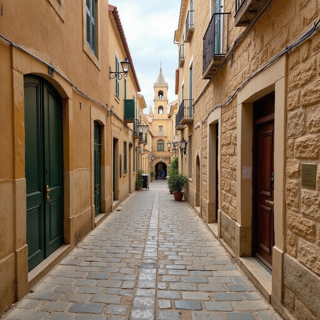 Wąskie uliczki Mdiny z widokiem na zabytkowe kamienice i brukowane chodniki