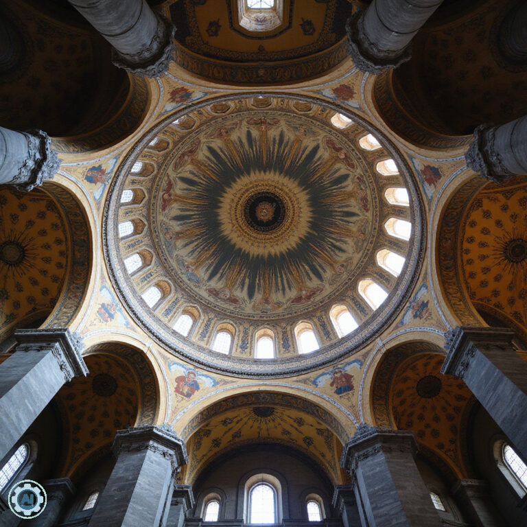 Hagia Sophia w Trabzonie – widok na kopułę i freski z XIII wieku
