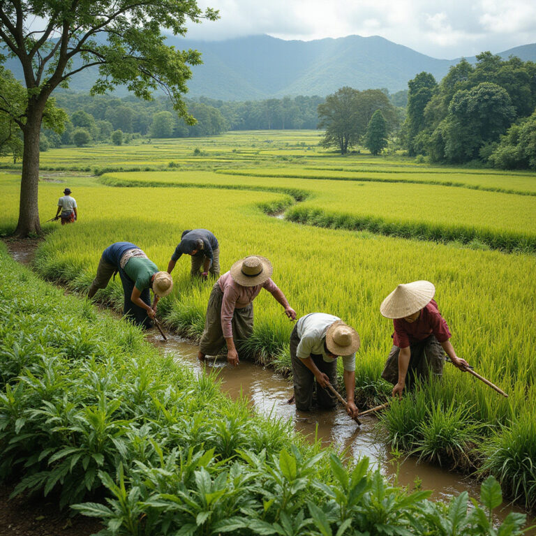 Wspólne sadzenie ryżu na Jawie - tradycja gotong royong w praktyce