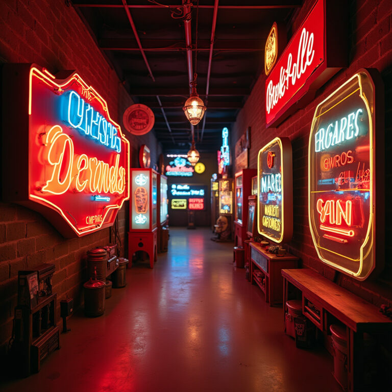 Stare neony w Neon Museum Las Vegas, retro światła i historia