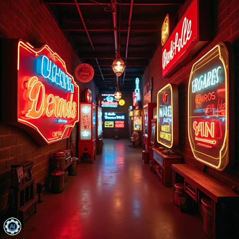 Stare neony w Neon Museum Las Vegas, retro światła i historia