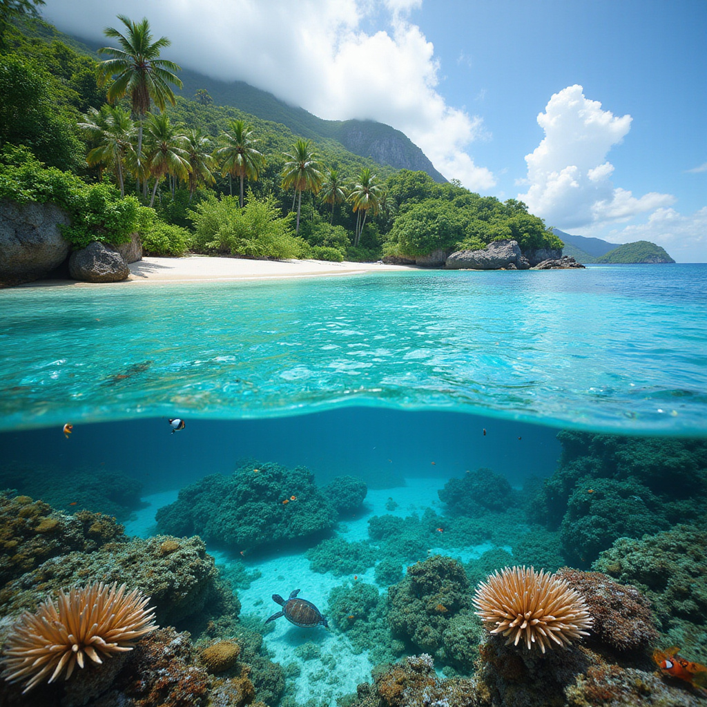 Zatoka Nui z krystaliczną wodą i bujną roślinnością - raj dla miłośników snorkelingu