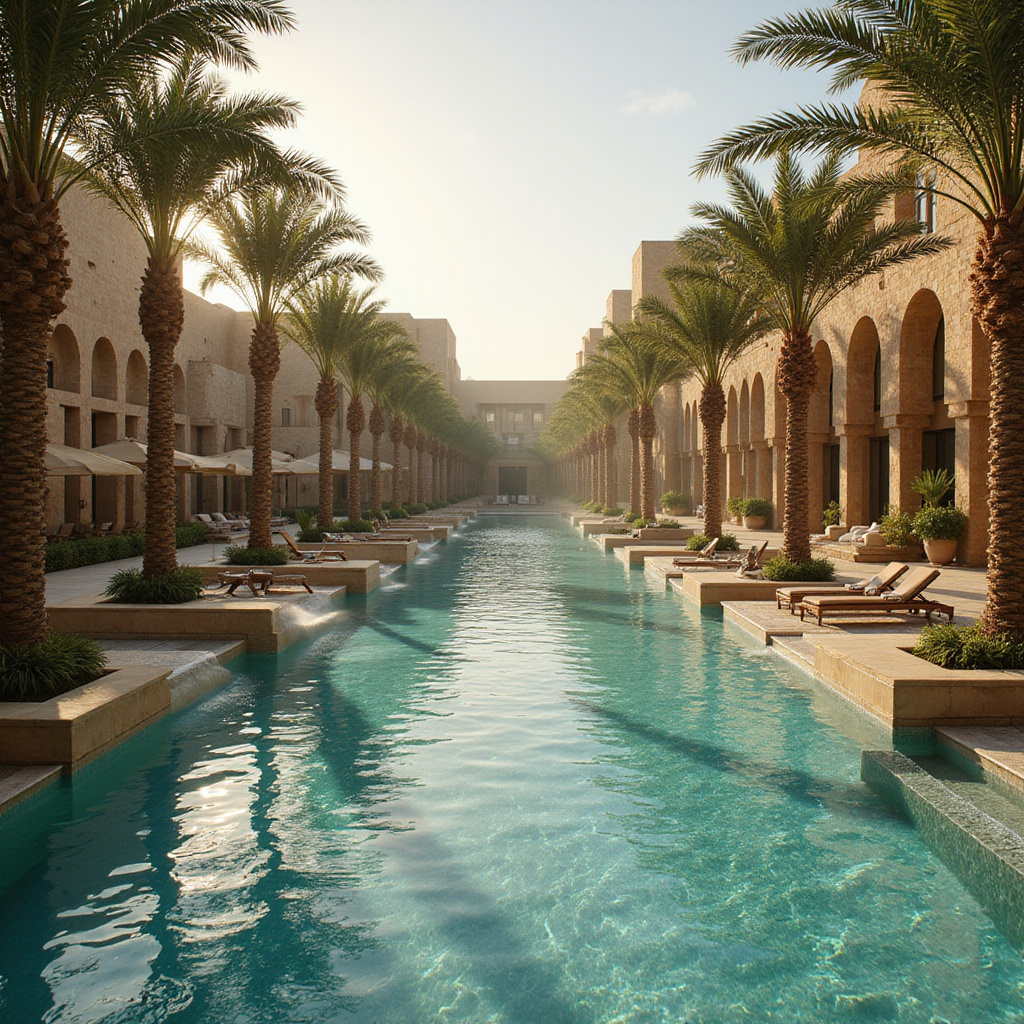 Aquapark Babylon współczesne termy dla dorosłych z palmami i basenem