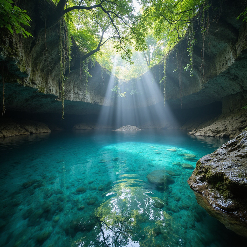 Tropikalna roślinność wokół Hoyo Azul, naturalne cenote w Punta Cana