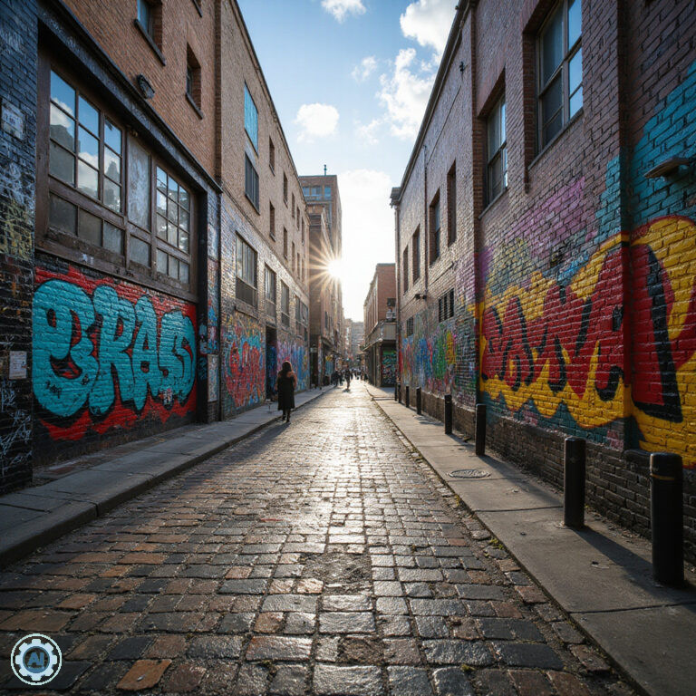 Kolorowe graffiti na ścianie w Hosier Lane, sztuka uliczna Melbourne