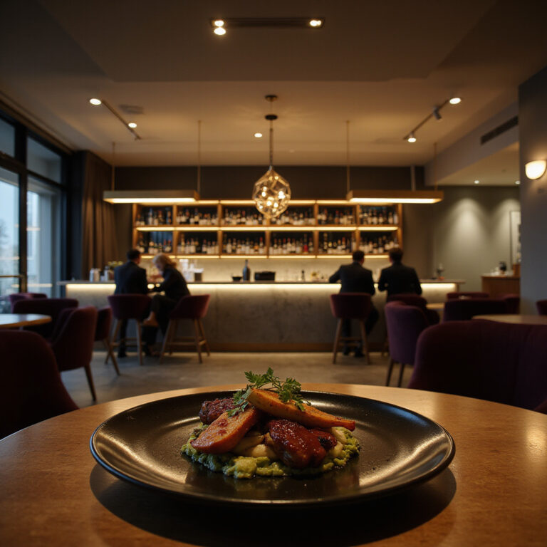 elegancka restauracja Aubergine w Canberrze z lokalnymi smakami i nowoczesnym designem