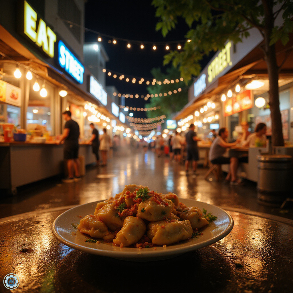 Street food Brisbane na targowisku Eat Street Northshore