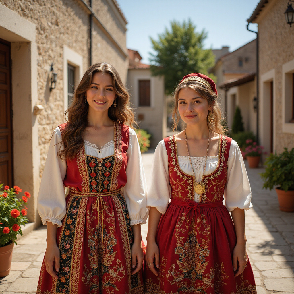 Tradycyjne chorwackie stroje ludowe z misternymi haftami i kolorowymi wzorami
