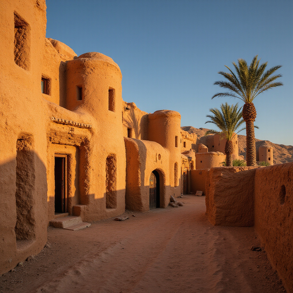 Tradycyjne berberyjskie domy z gliny w oazie Siwa