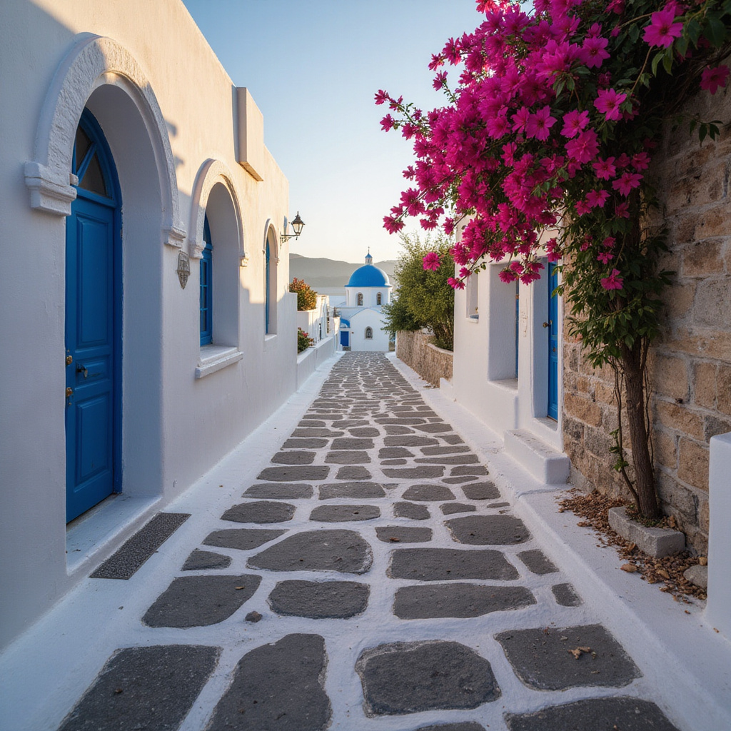 Ulica w Pyrgos prowadząca do kościoła Proroka Eliasza