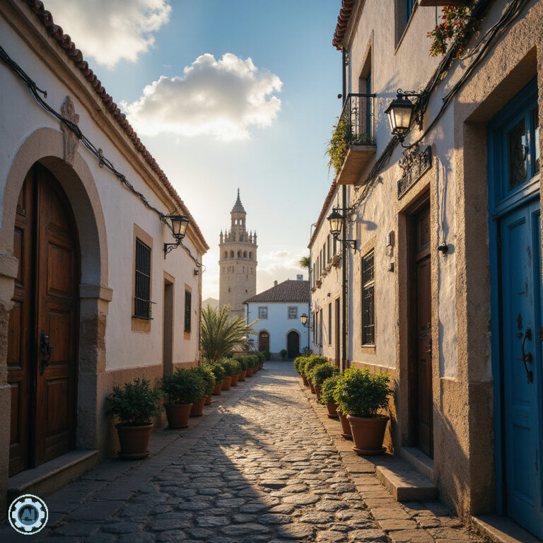Uliczki Rabatu z widokiem na Wieżę Hasana, idealne na Rabat zwiedzanie